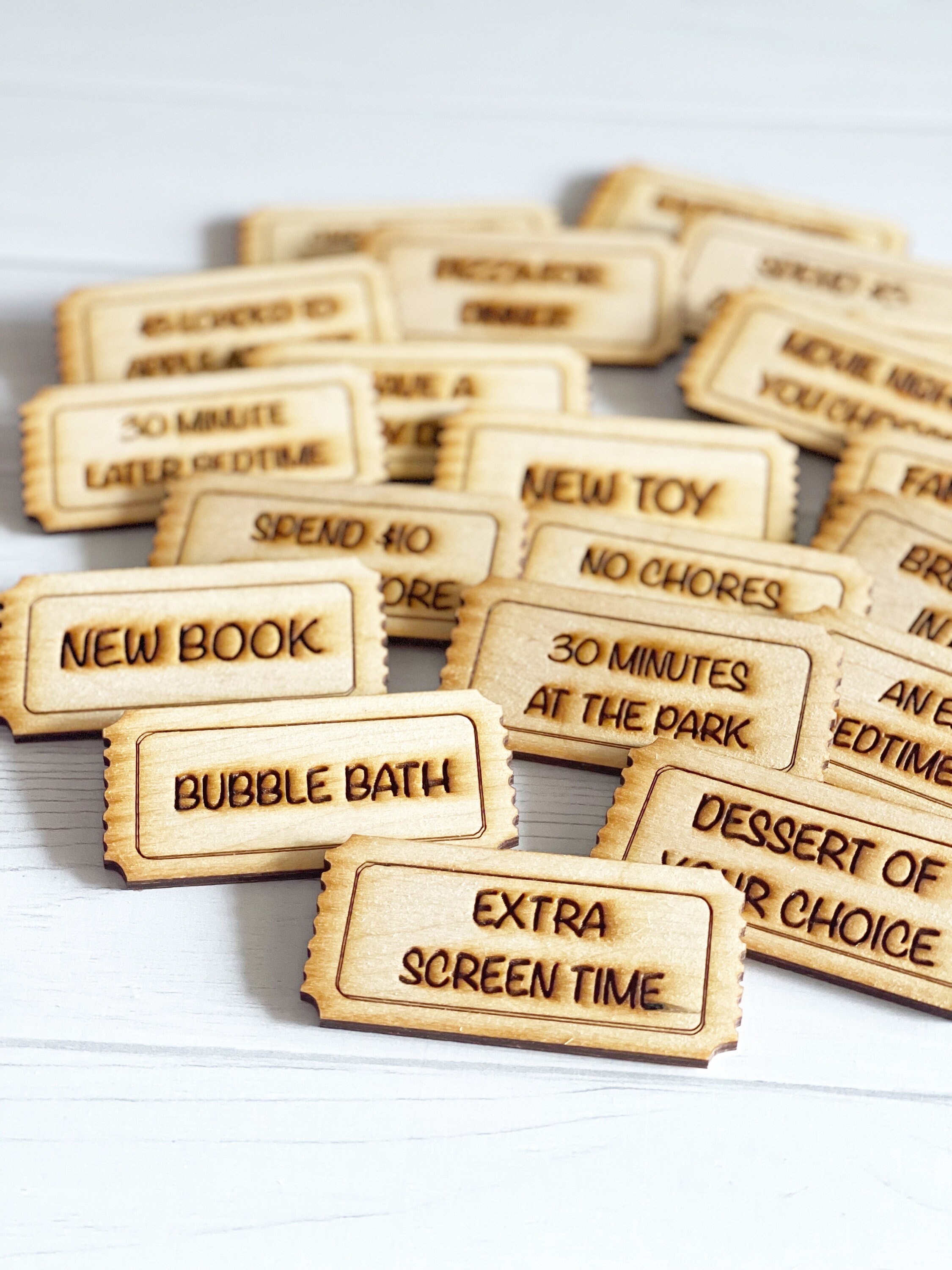 Reward Wood Tokens for Children - Reward Chart School Incentive ...