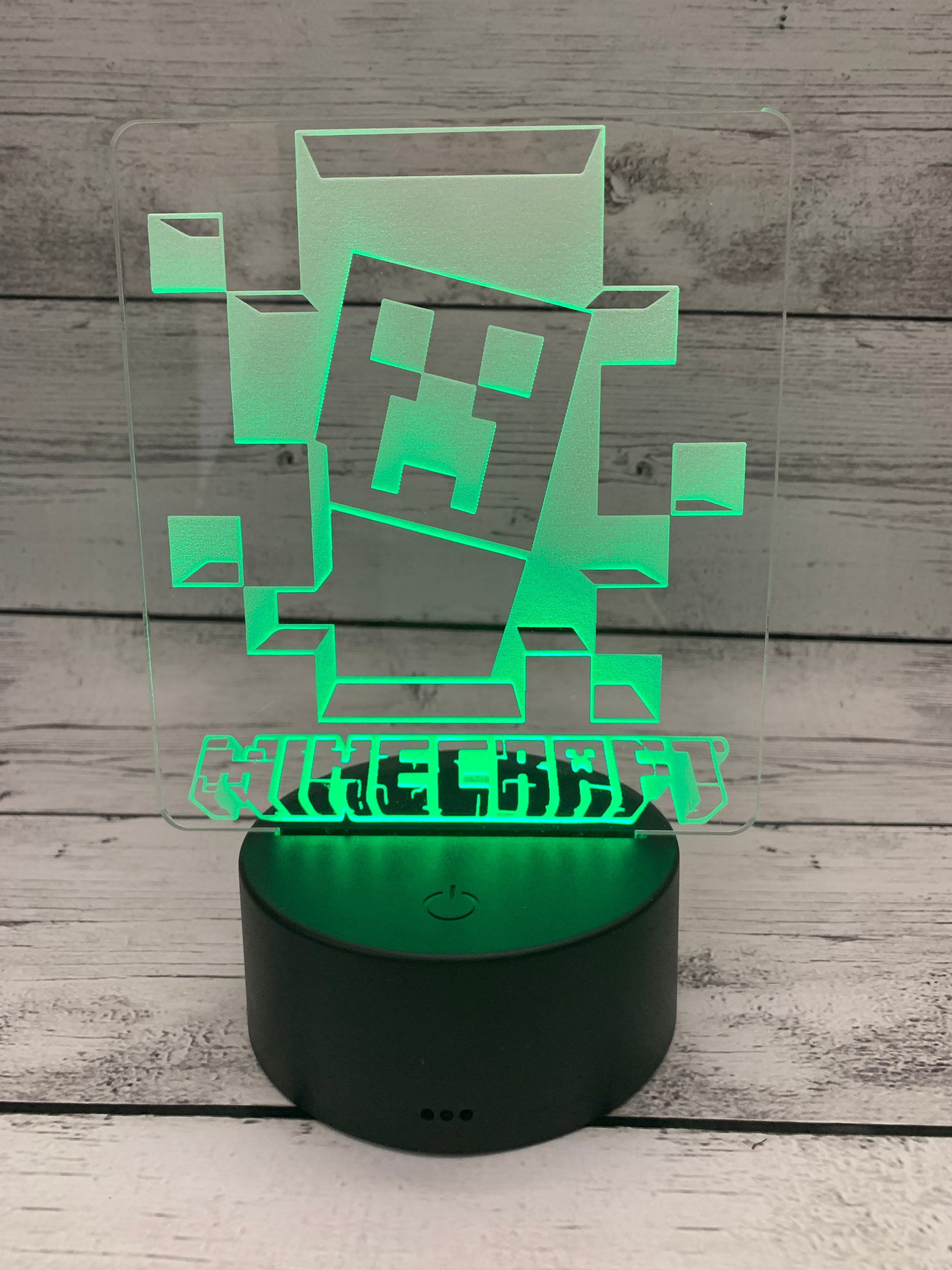 Minecraft Creeper Game LED Light Night Mine Kids Lamp Etsy