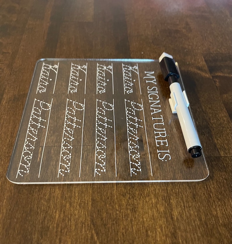 My Signature Practice Tracing Cursive Name Board - Personalized With ...