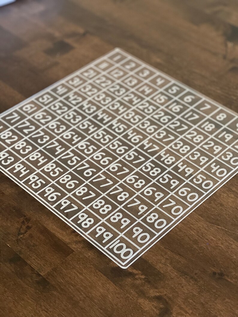 Graph Paper Math Board With 1-100 Numbers - 1 X 1” Inch Boxes and 10 X ...