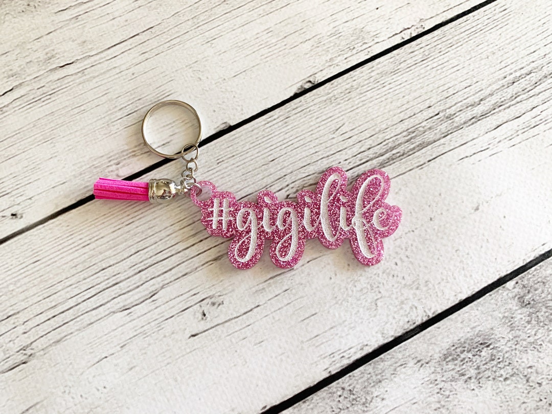 Gigi Glitter Acrylic Keychain - #gigilife - Tons of Color Options ...