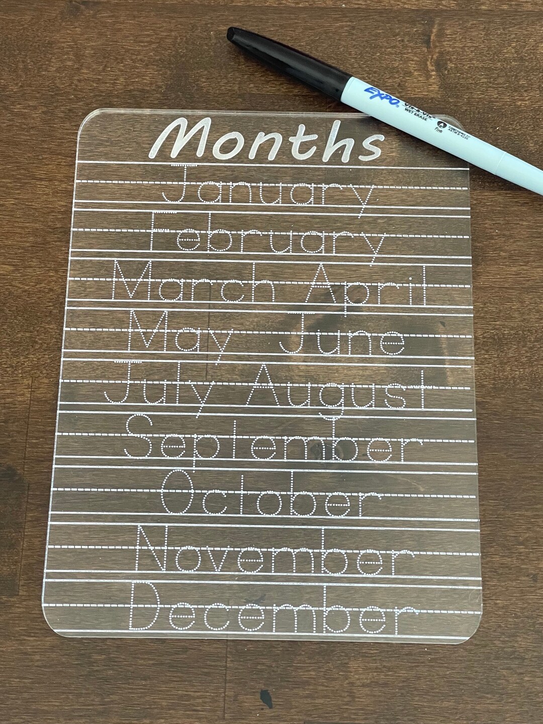 Months of the Year Tracing Board for Kids - Dry Erase Learning ...