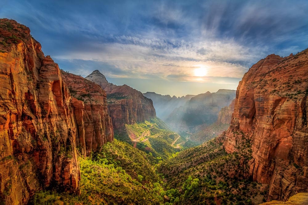 Canyon Overlook at Sunset Zion National Park Photograph