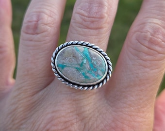 Size 7 Carico Lake Turquoise Sterling Silver Ring