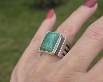Beth Dutton inspiriert Kingman Türkis Sterling Silber Ring, Größe 4,5