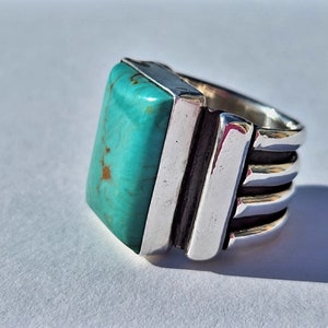 Beth Dutton Inspired Turquoise and Sterling Silver Large Statement Ring- Made to Order in Your Size- Free Priority Shipping! image 6