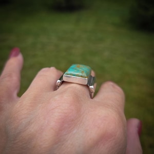 Beth Dutton Inspired Turquoise and Sterling Silver Large Statement Ring- Made to Order in Your Size- Free Priority Shipping! image 4