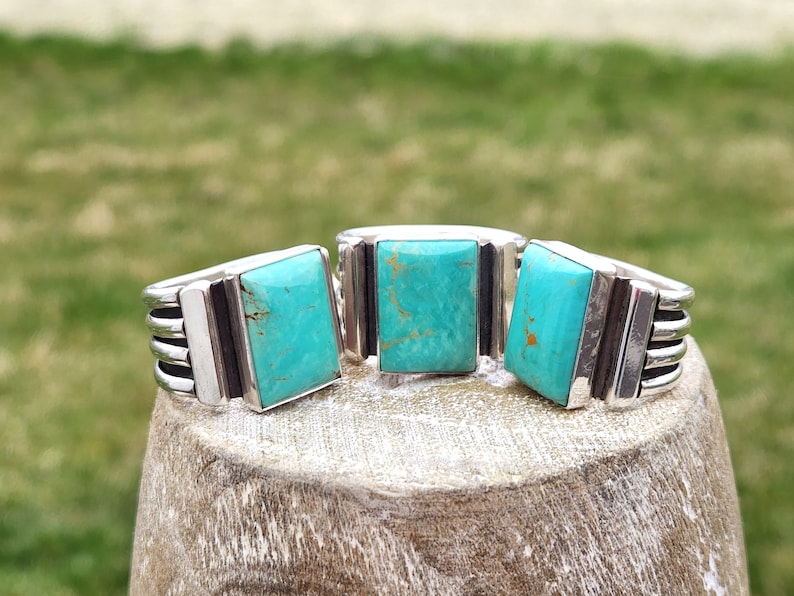 Beth Dutton Inspired Turquoise and Sterling Silver Large Statement Ring- Made to Order in Your Size- Free Priority Shipping! image 7