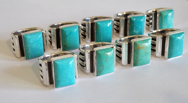 Beth Dutton Inspired Turquoise and Sterling Silver Large Statement Ring- Made to Order in Your Size- Free Priority Shipping! image 11