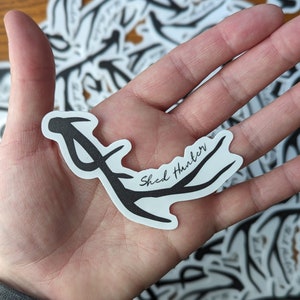 Shed Hunter 2.5&quot; vinyl sticker weatherproof hunting stickers Elk Bull Shed Antler