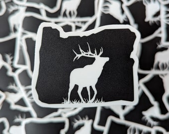 Oregon Bull Elk 2.5&quot; vinyl sticker weatherproof hunting stickers