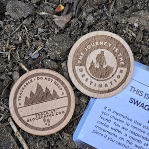 Geocaching Trackable Coin - Hiker - Ready to Activate - code included- geocaching supplies