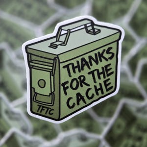 Geocaching "Thanks for the Cache" Sticker - Weatherproof Vinyl