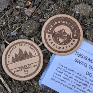 Geocaching Trackable Coin - Mountain - Ready to Activate - code included- geocaching supplies