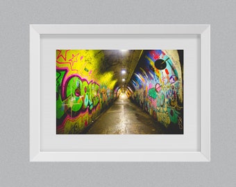 New York City, New York, graffiti subway,  5x7, 8x10 Fine Art Matted Print, Travel Decor