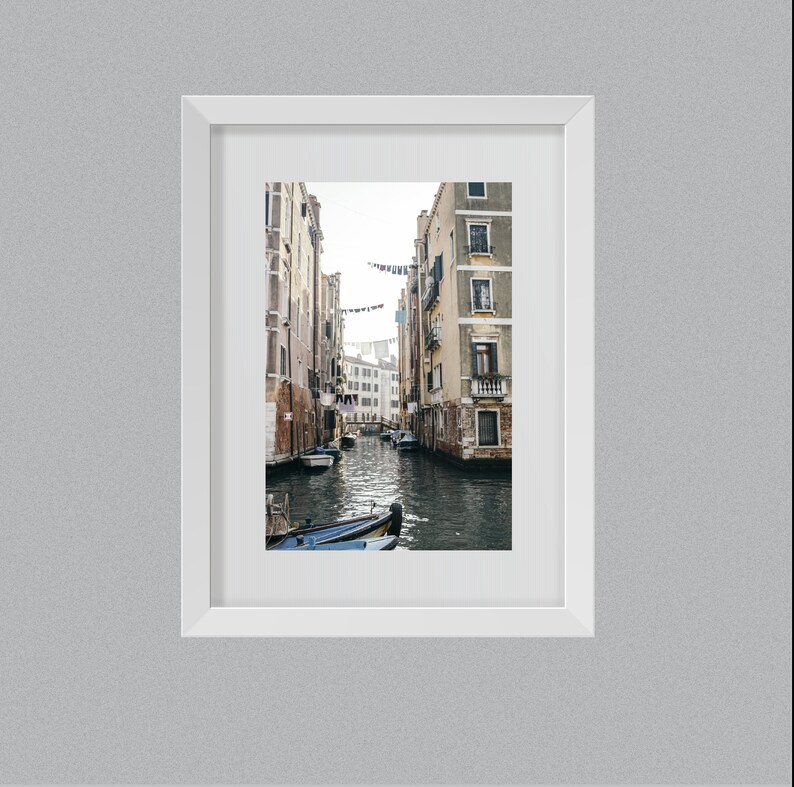 5x7 Travel Decor canal view Venice 8x10 Fine Art Matted Print Italy Europe