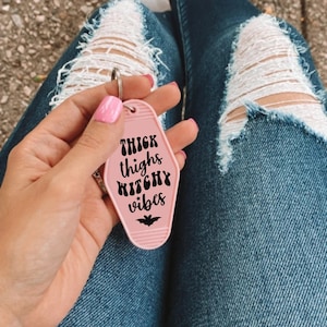 Thick Thighs Keychain, Witch Vibes Keychain, Halloween Keychain, Motel Keychain, Spooky Season, Spooky Season Keychain, Backpack Keychain