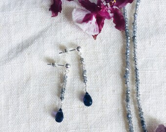 Iolite Sterling silver drop earrings