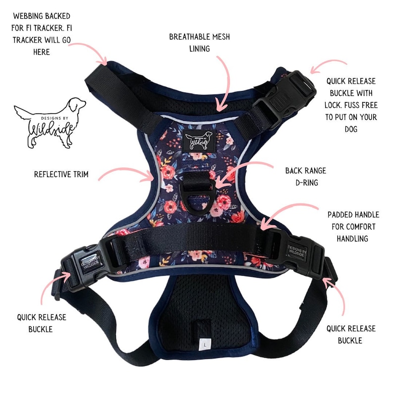 Harness, Pet Harness, Adjustable Harness, Dog Harness, No pull dog harness, dog harness leash set, puppy harness set image 3