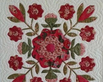 Canadiana Rose Applique Quilt Pattern Digital Download