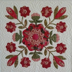 Canadiana Rose Applique Quilt Pattern Digital Download