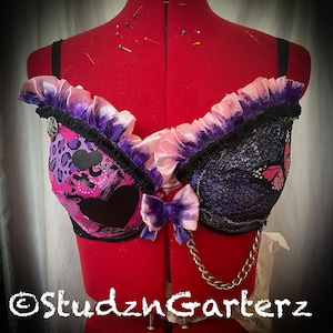 Fantasy Butterfly Bubble Pastel Goth Rave Bra - Size 34A