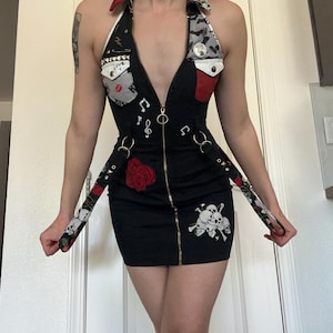 Rockabilly Pinup Kitten Upcycled Attitude Dress