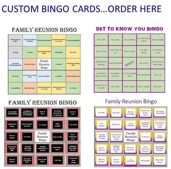 Customized Bingo Cards Customized Bingo Cards