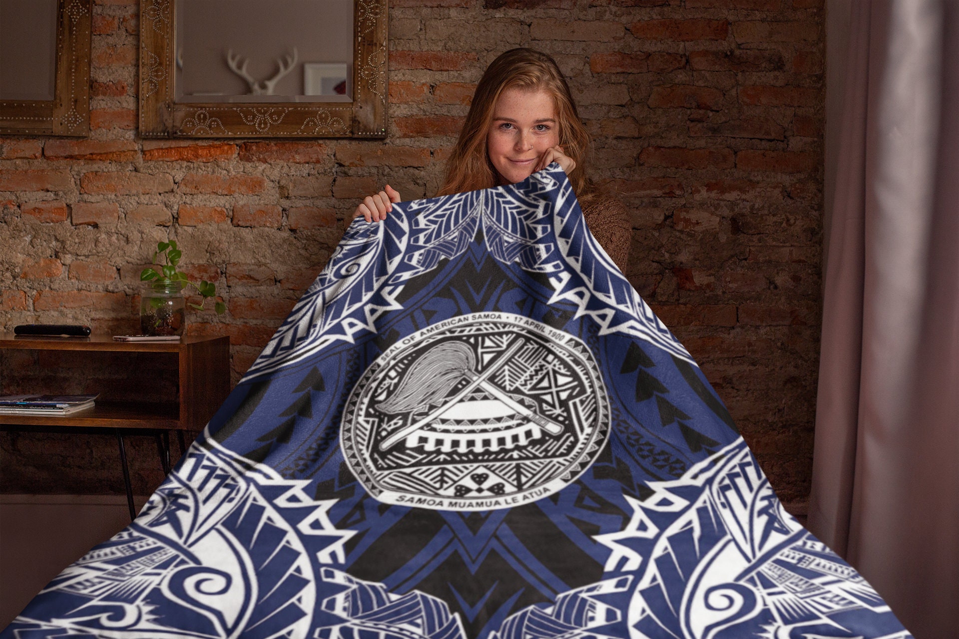 Samoan Blanket Seal Of American Samoa Blanket Samoan Gifts Etsy