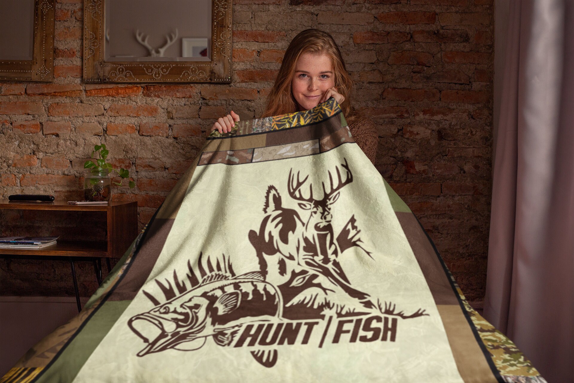 Hunter Blanket Hunting And Fishing Hunting Lovers Dad Etsy