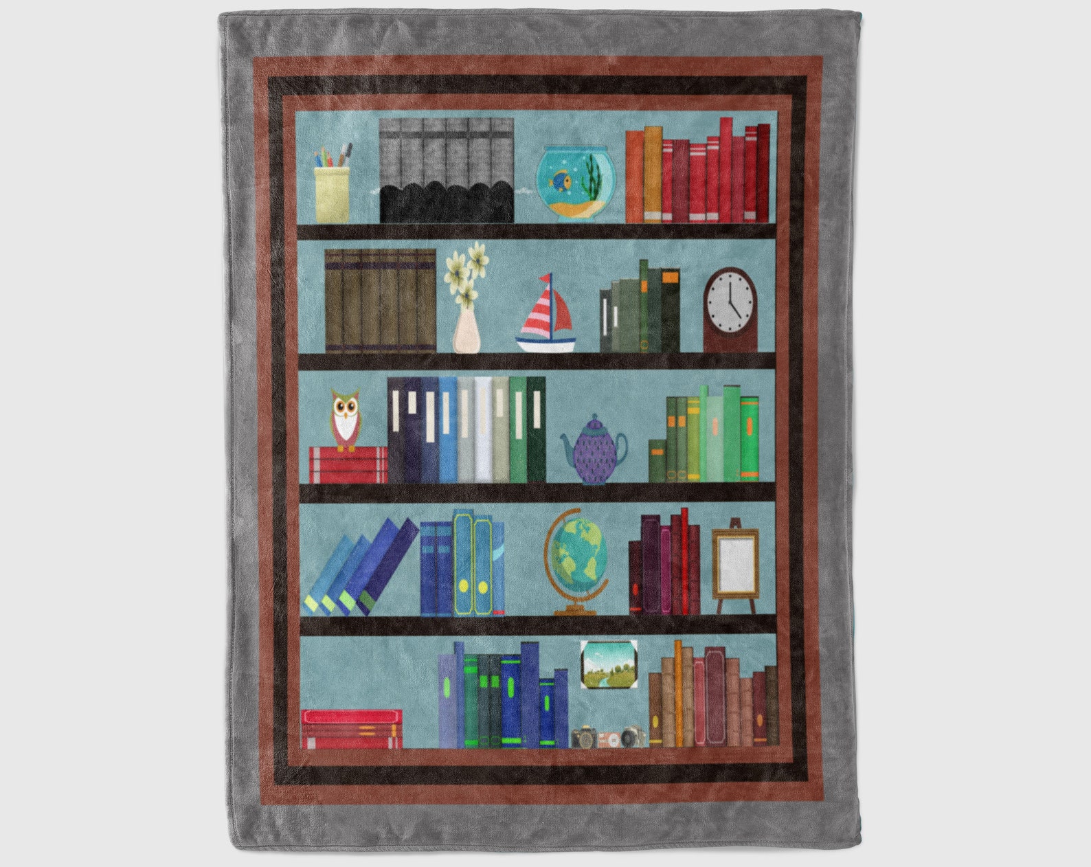 Bookcase Blanket Book Lover Blanket Bookworm Blanket Etsy