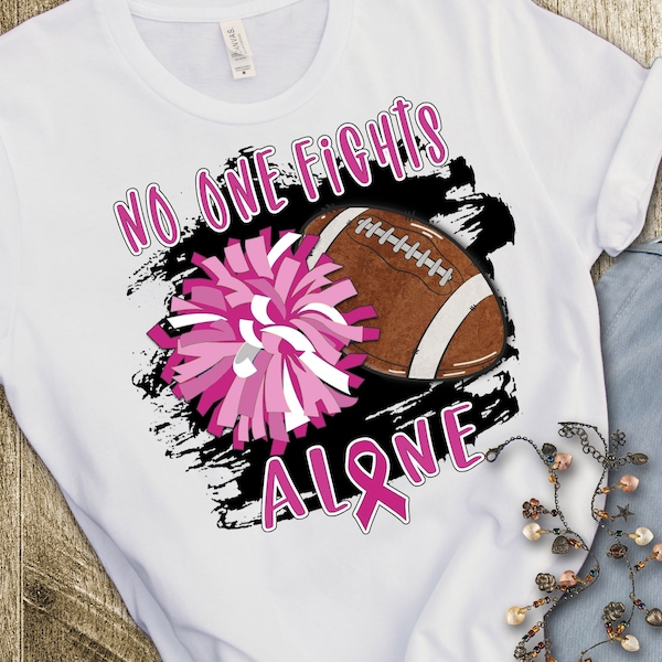 Football and Cheer supporting breast cancer with black and pink glitter background instant download digital designs for sublimation any size