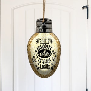 My favorite color is Christmas lights Gold Digital Design Hardboard Sublimation Multiple sizes ornament shape
