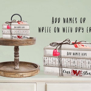 Gestapelte Bücher Unsere Love Story fügen Namen instant download digitale Designs für Sublimation passt www.PSCreation.org gestapelte Bücher
