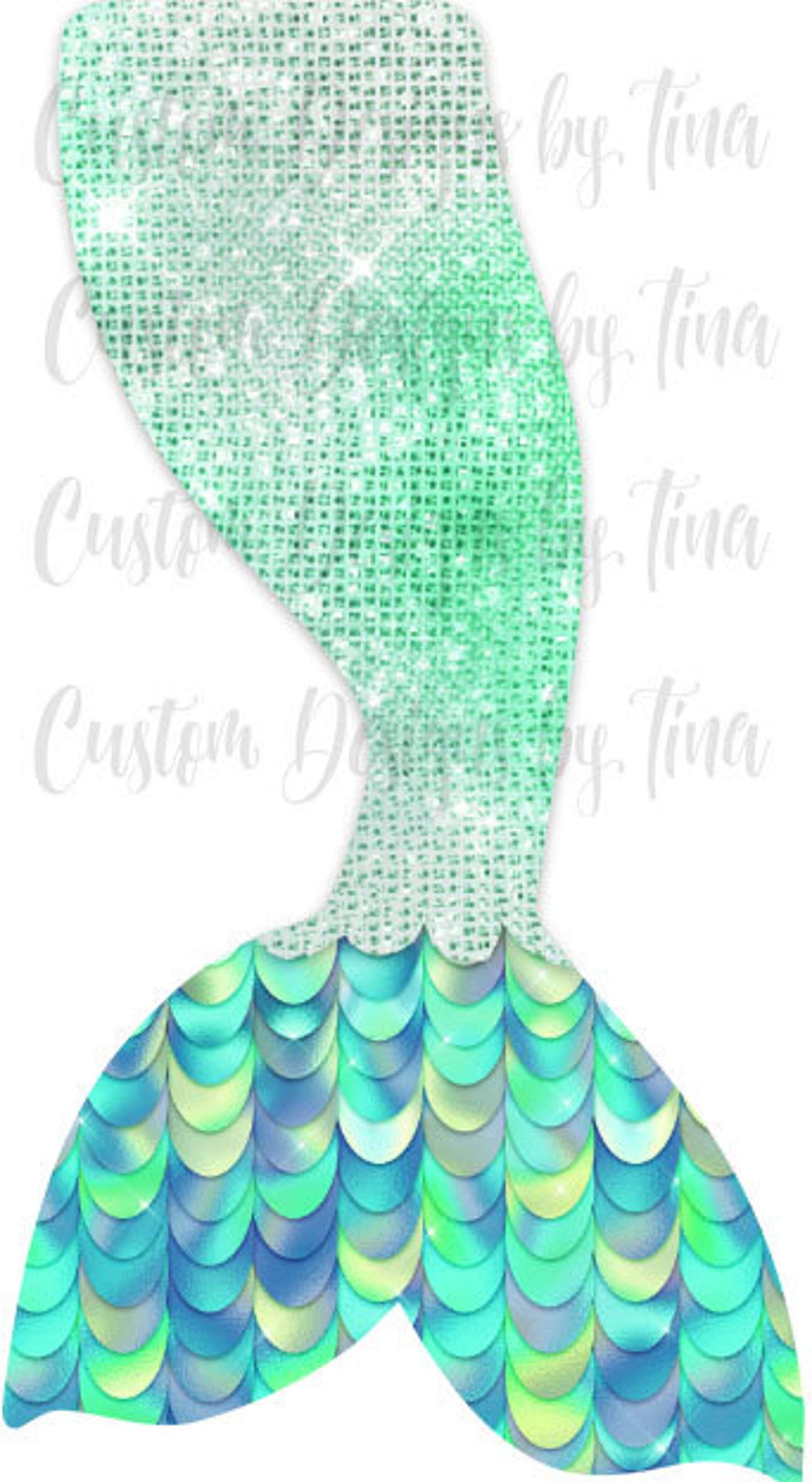 5 Design Options Iridescent Mermaid Tail Digital Design Etsy