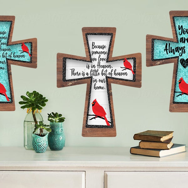 5 design options included Missing a loved one Cross shape door/wall hanger for Out of the World Designs cross -  Digital design sublimation