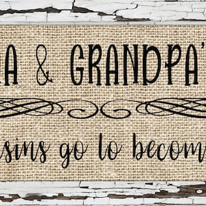 Grandma & Grandpas house 16 versions where cousins go hardboard sublimation design with embedded frame