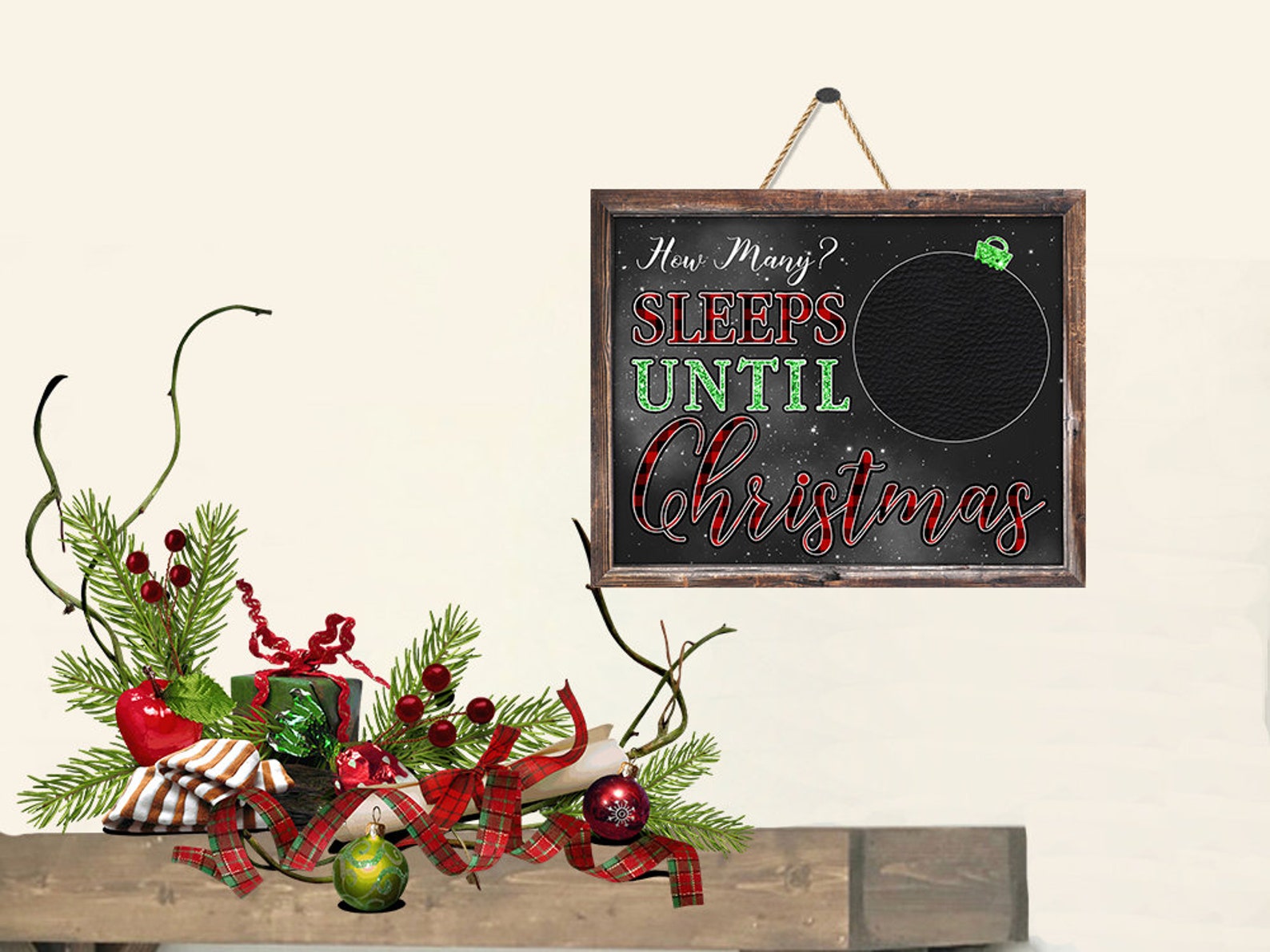 Dry Erase How Many Sleeps Until Christmas Digital Sublimation Etsy