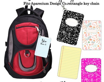 Back to school bag tag bundel 5 rechthoekige ontwerpen instant download digitale ontwerpen voor sublimatie past www.ApareciumDesignCo.com rechthoek