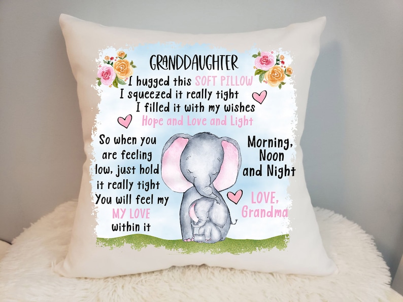 Granddaughter design for pillows, blankets, t-shirts etc. cute adult and baby elephant instant download digital designs for sublimation image 1