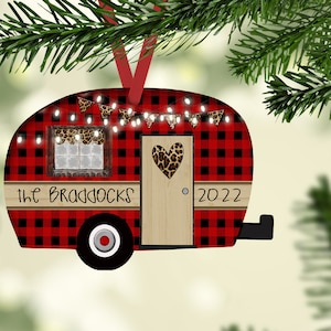 Camper shape buffalo plaid design with stripe to personalize instant download Digital Sublimation Design for MSSblanks.com camper blank