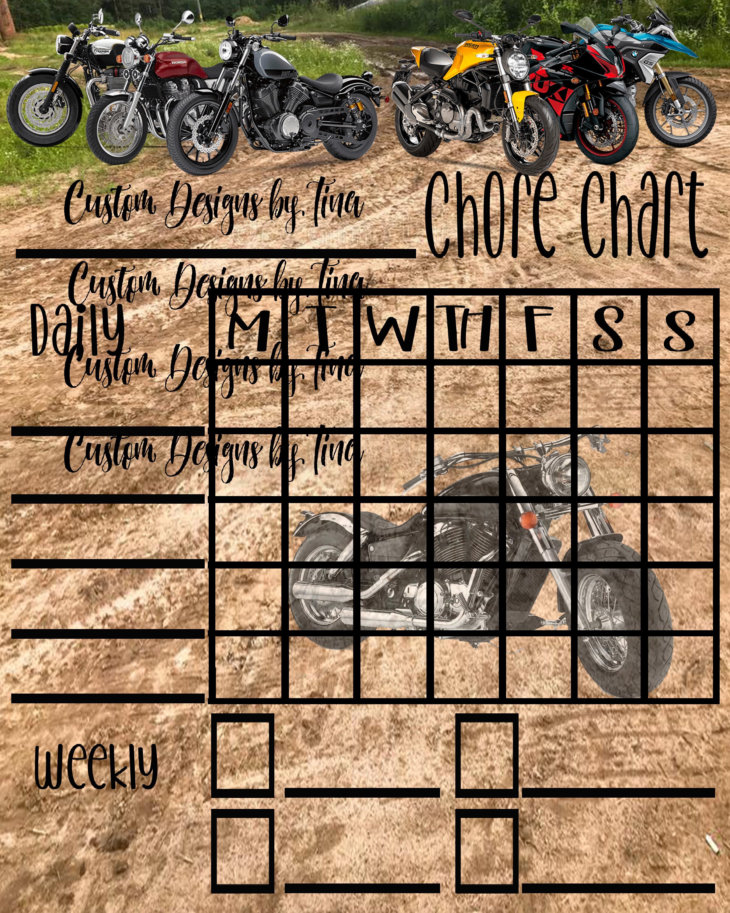 Chore Chart Bundle 2 Dry Erase Boards 6 Design Options Etsy