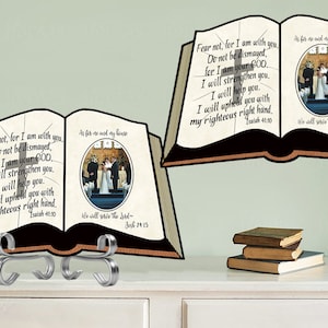 Open book with oval transparent photo frame and blank page to personalize with any message Digital Design for Sublimation OOTWD book blank