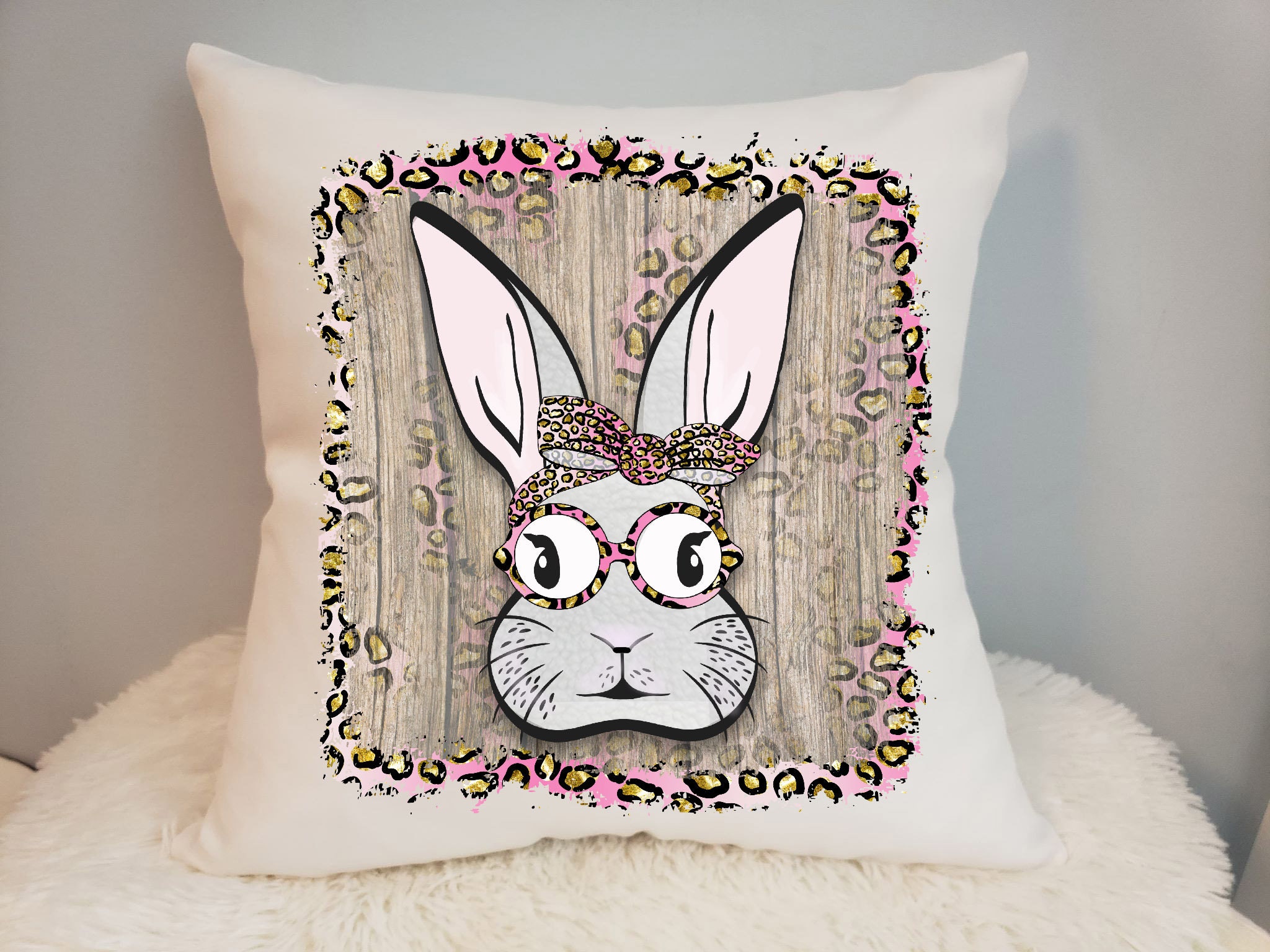 Transparent Pink Rabbit Transparent Background Cute Pink Leopard Bunny Plus Teardrop Earring ...