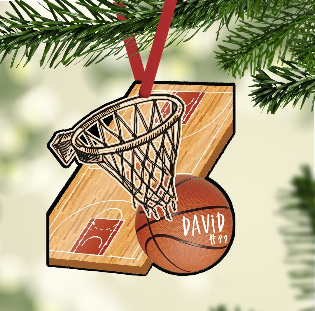 Basketball Ornament Court Net Ball Add Name Instant Download Digital Designs for Sublimation