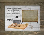 Treasured Family Recipe made for 8 x 11 cutting board digital design sublimation wipe off white board hardboard design