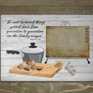 Treasured Family Rezept für 8 x 11 Schneidebrett Digital Design Sublimation abwischbar Whiteboard Hartfaserplatte Design