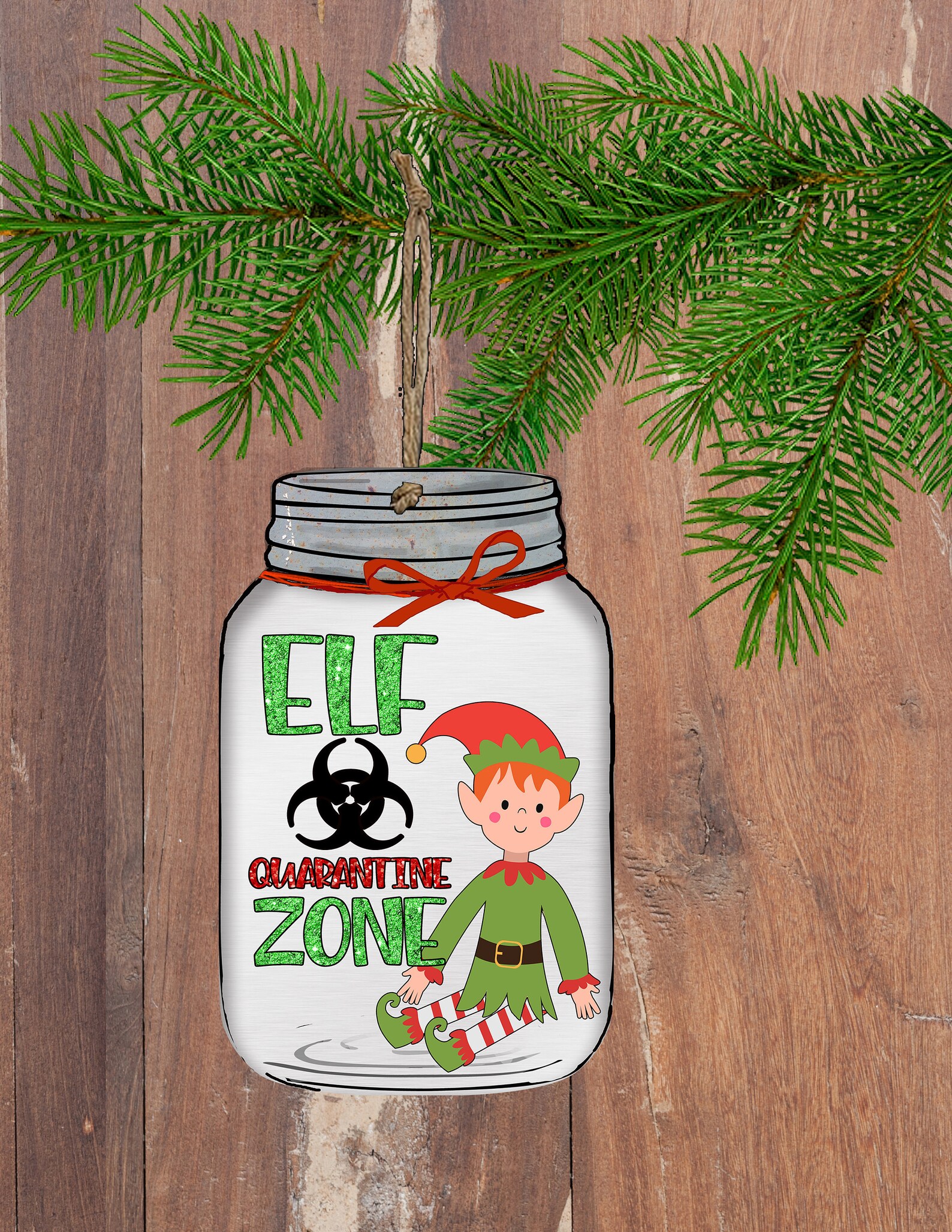 Elf in Quarantine in a Mason Jar Digital Design Hardboard Etsy