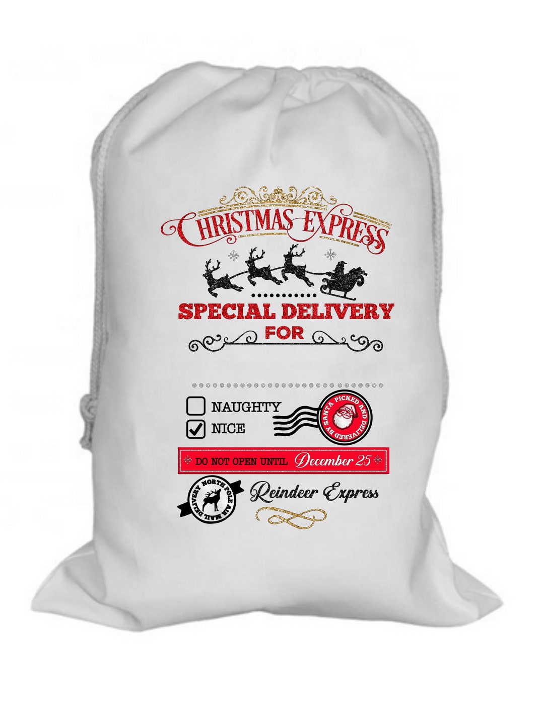 Santa Sack Do Not Open Until Dec. 25th That You Can Personalize Digital ...