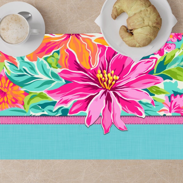 Beautiful bright flower fabric texture placemat or cutting board with room to personalize instant download Digital Designs for sublimation